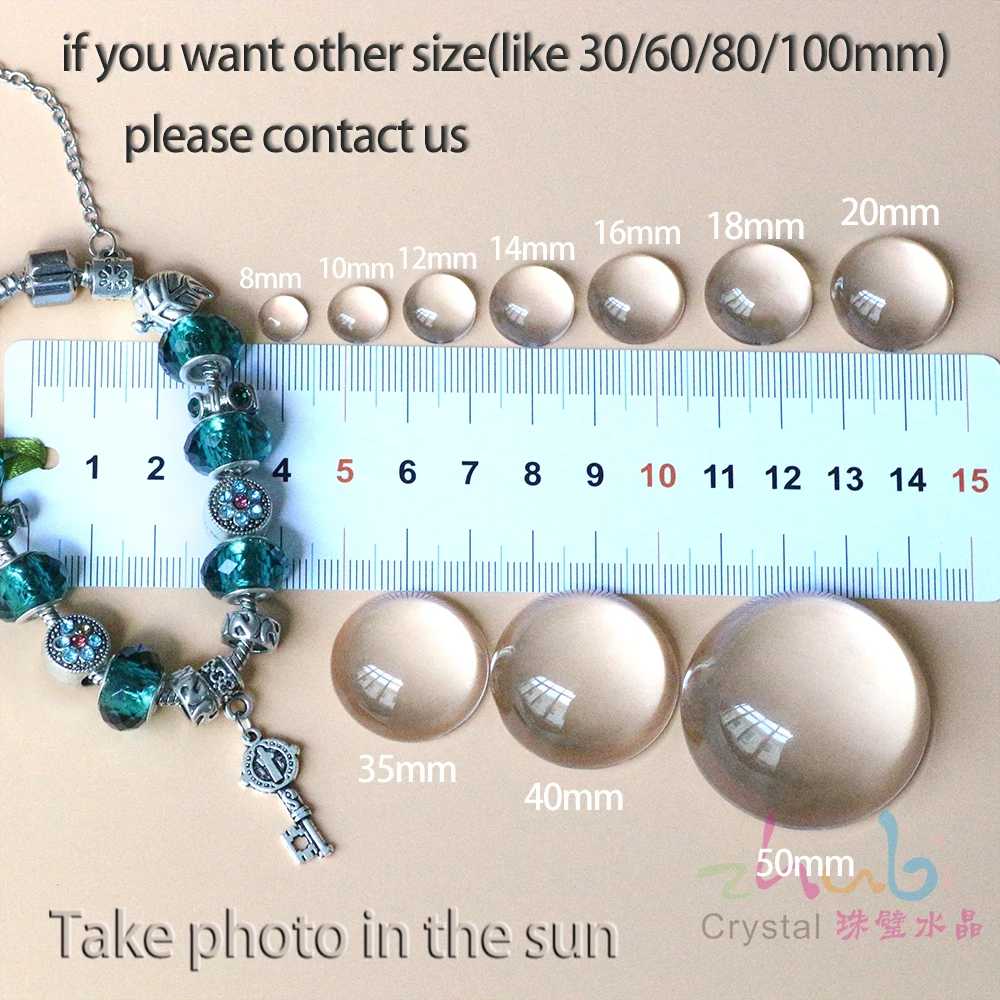 8-50mm Transparent Round Flatback Glass Cabochon Clear Crystal Half Sphere Ball Cabochon Cameo For Diy Jewelry Making Supplies