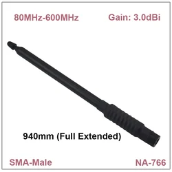 Nagoya NA-766 SMA-Male 80-600MHz extend Antenna VHF/UHF Ham Radio Handheld Telescopic  Antenna