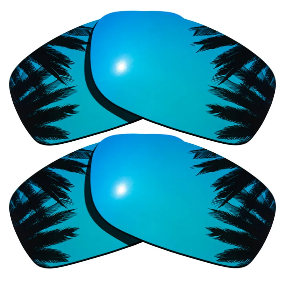 

(Ice Blue Mirrored+Ice Blue Mirrored Coating) 2-Pairs Polarized Replacement Lenses for Fives Squared 100% UVA & UVB Protection