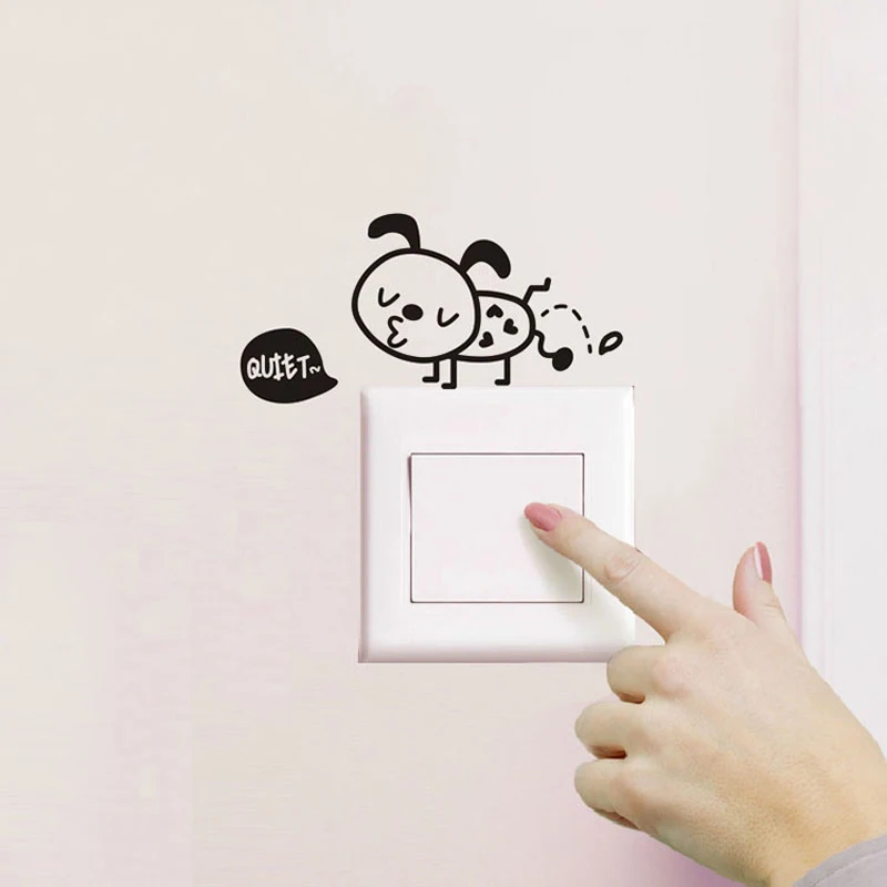 Creative Small Ants Wall Sticker Bathroom Switch Toilet Living Room Home Decor Waterproof Decals Poster PVC Cute Ant Stickers