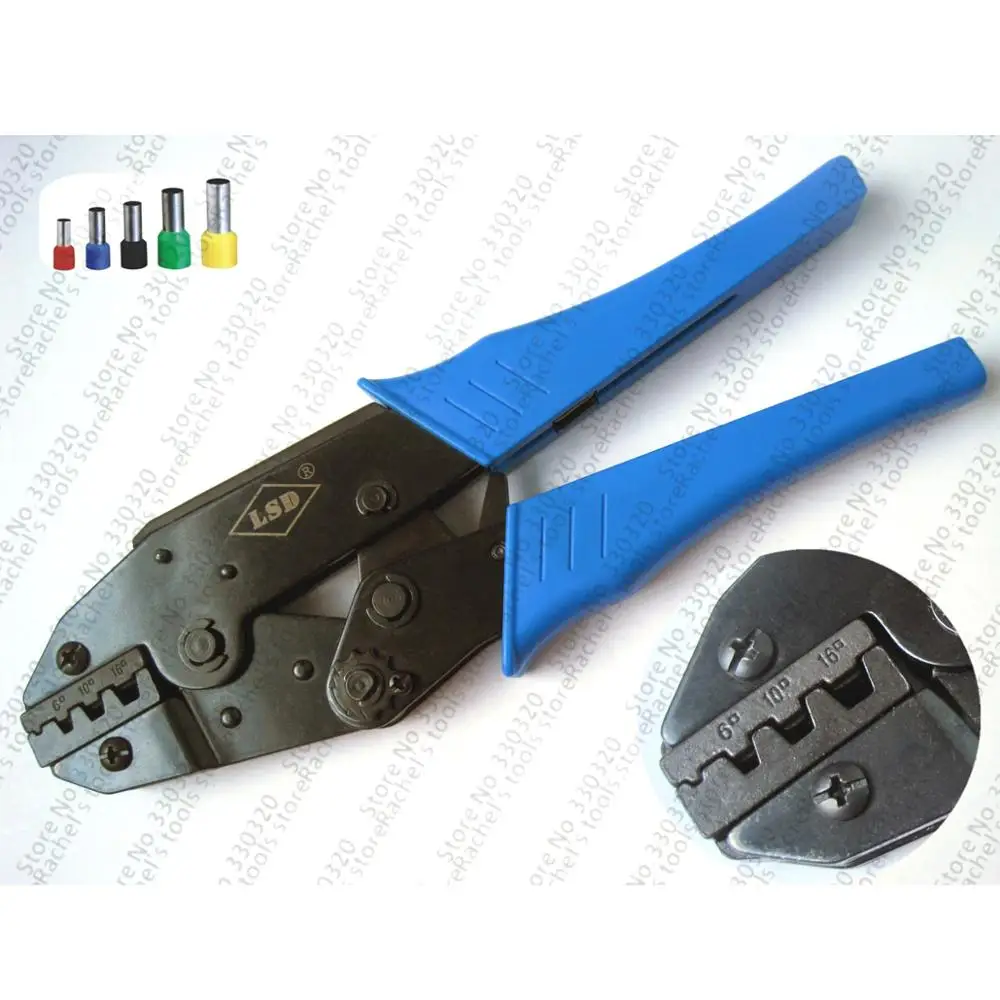 LS-16WF crimping pliers for cable end sleeves 6-16mm2