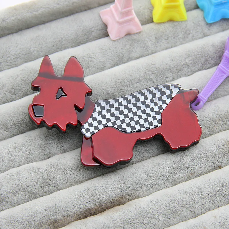 FishSheep New 2018 Animal Acrylic Brooches For Women Resin Cartoon Corgi Dog Brooch Pins Scarf Buck Clothes Accessories Jewelry