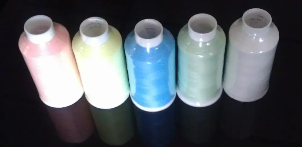 

glow thread 2500 yards /cone Glow In The Dark Embroidery Thread, Luminous thread