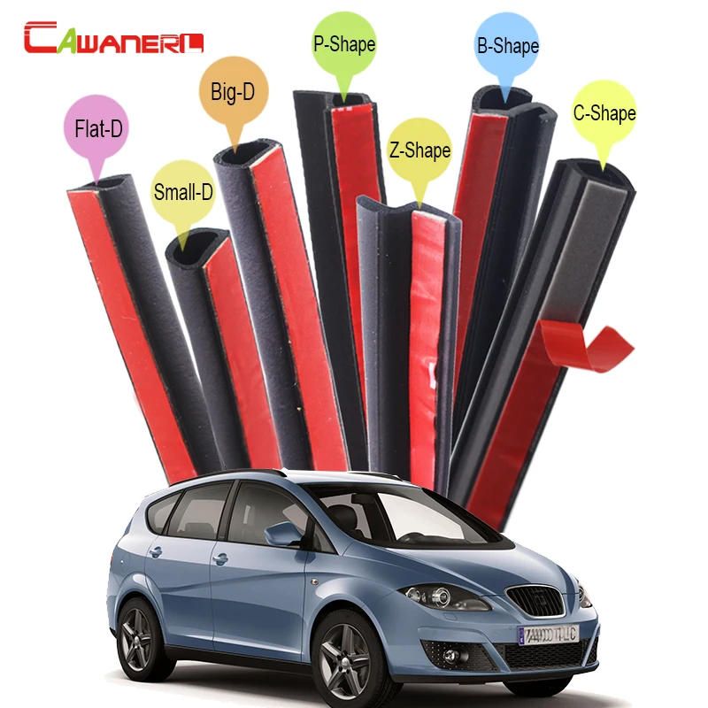 Cawanerl Car Seal Strip Kit Weatherstrip Waterproof Rubber Sealing Seal Edge Trim Sound Control For Seat Altea Exeo Mii