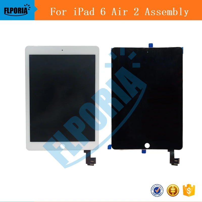 LCD Digitizer Assembly For iPad Air 2 LCD Display Screen Digitizer A1567 A1566 For iPad 6 LCD Replacement Parts For iPad 2