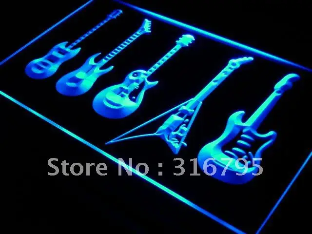 s091 Guitars Weapon Band Bar Beer LED Neon Light Light Signs On/Off Switch 20+ Colors 5 Sizes