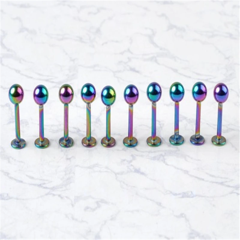 5Pcs Surgical Stainless Steel Tragus Helix Bar Ball Labret Lip Cartilage Top Upper Ear Studs Earrings Body Piercing Jewelry