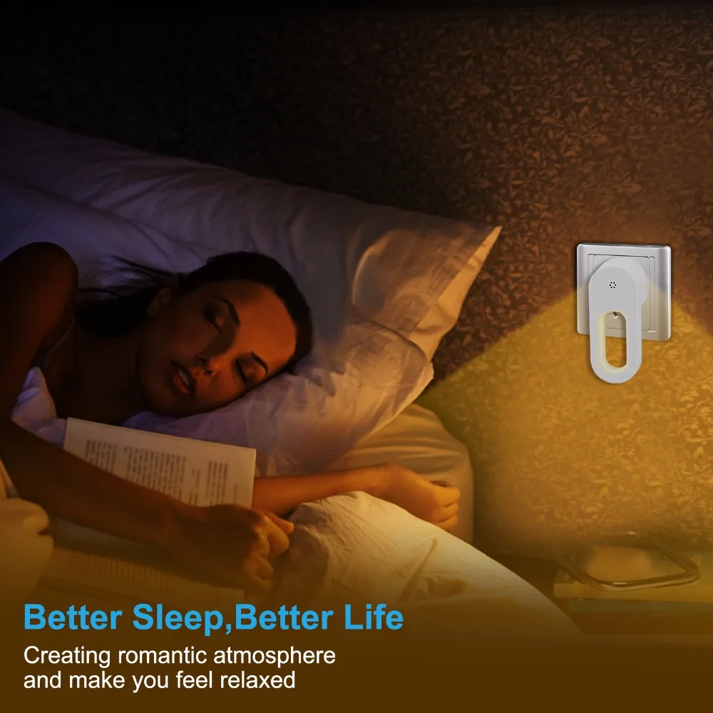 Luce notturna a LED, luci da parete plugin, luce notturna dal tramonto all'alba bianco caldo per neonati, bambini, cameretta dei bambini, camerette, scale