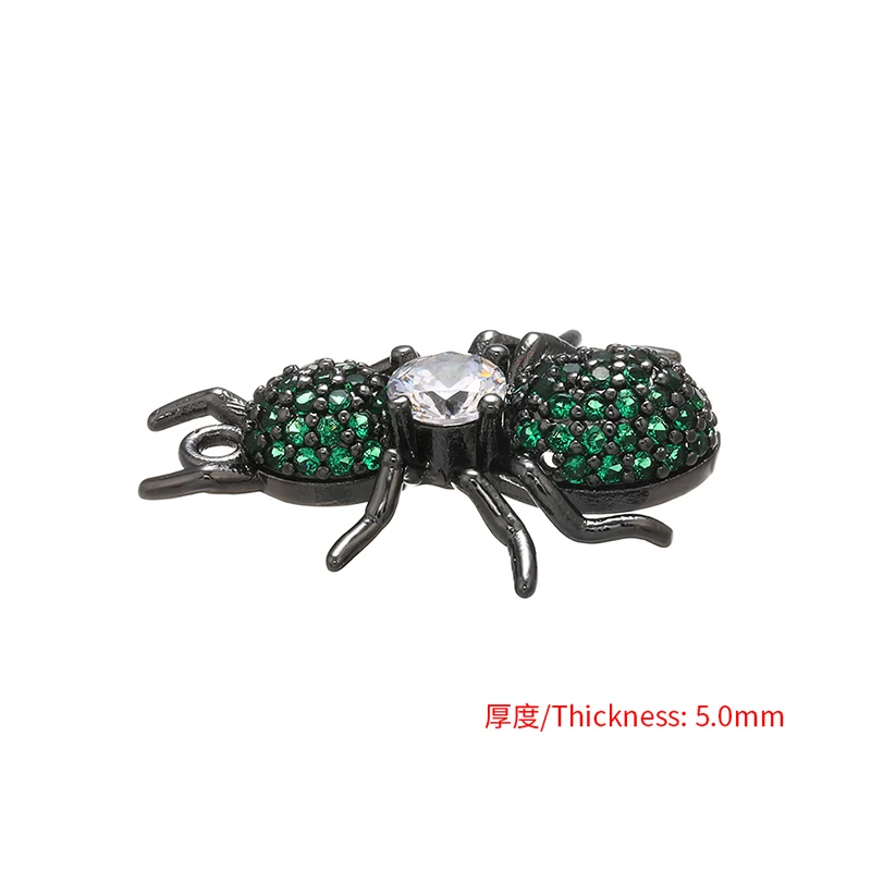 ZHUKOU 18x22mm sparkling crystal insect pendant for necklace earrings bracelet Cubic Zirconia jewelry accessories model:VD426