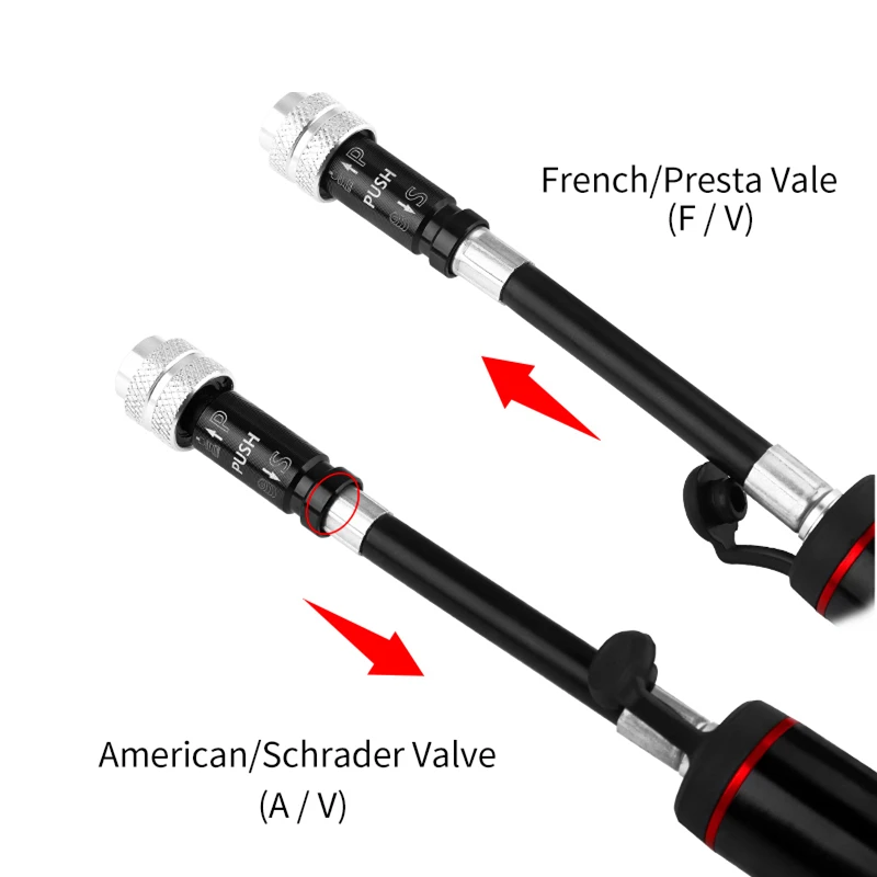 WEST BIKING Bike Pump Pressure Gauge Tube 120PSI Bicycle Pump Presta Schrader Hose Cycling Tire Air Inflator Road MTB Bike Pump