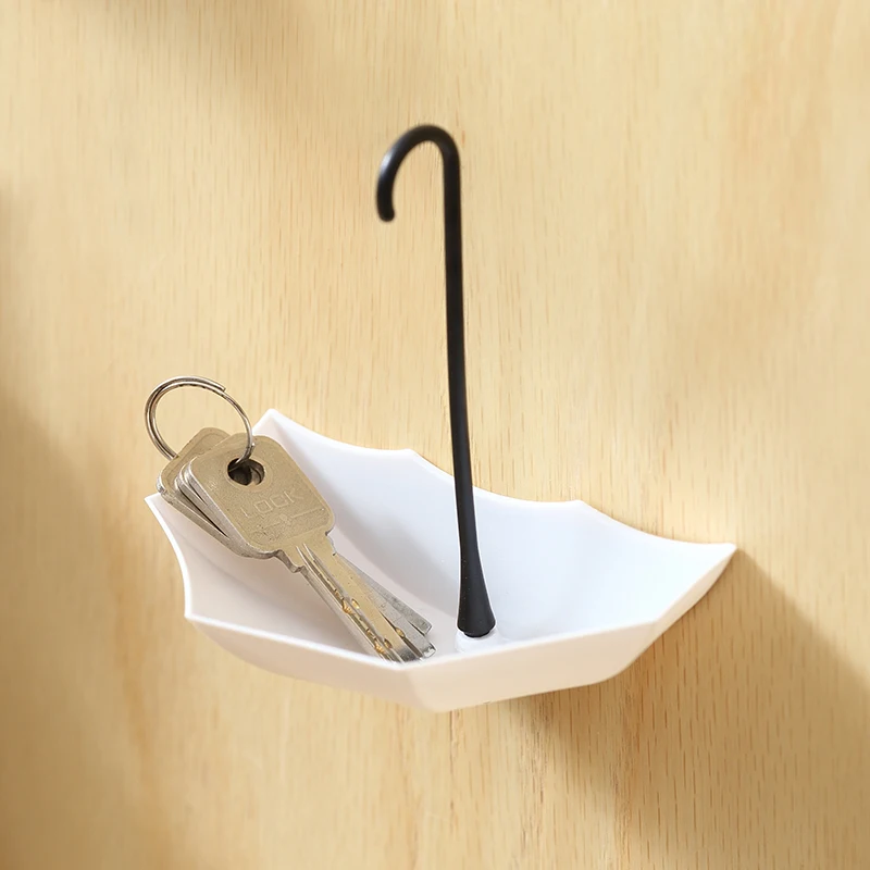 1 개/몫 벽 걸이 후크 욕실 주방 액세서리 후크 우산 모양의 키 걸이 랙 홈 장식