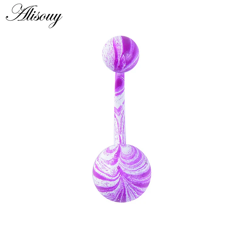 Alisouy Sexy Dangle Spot Belly Bars Belly Button Rings Belly Piercing Surgical Stainless Steel Body Jewelry Navel Piercing Rings
