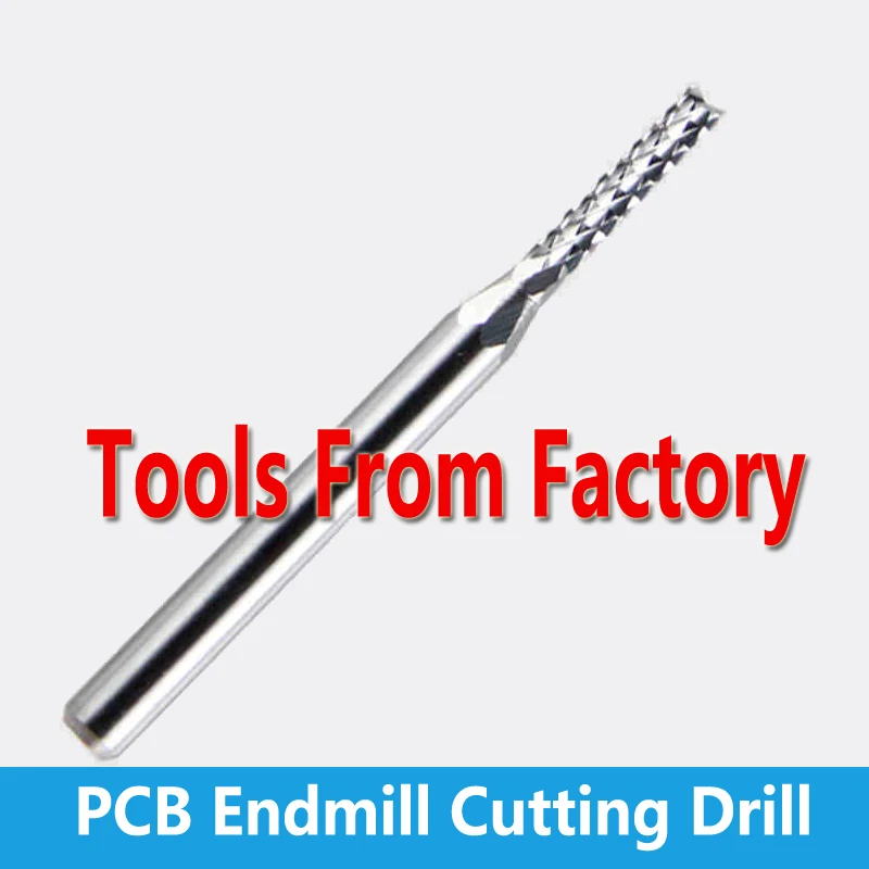 HUHAO Carbide PCB CNC Engraving Bits Carbide End Milling Cutter cutting Drill Hole endmill