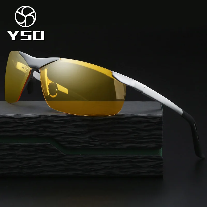 

YSO Night Vision Glasses Men Aluminium Magnesium Frame Polarized Night Vision Goggles For Car Driving Anti Glare Glasses 6806