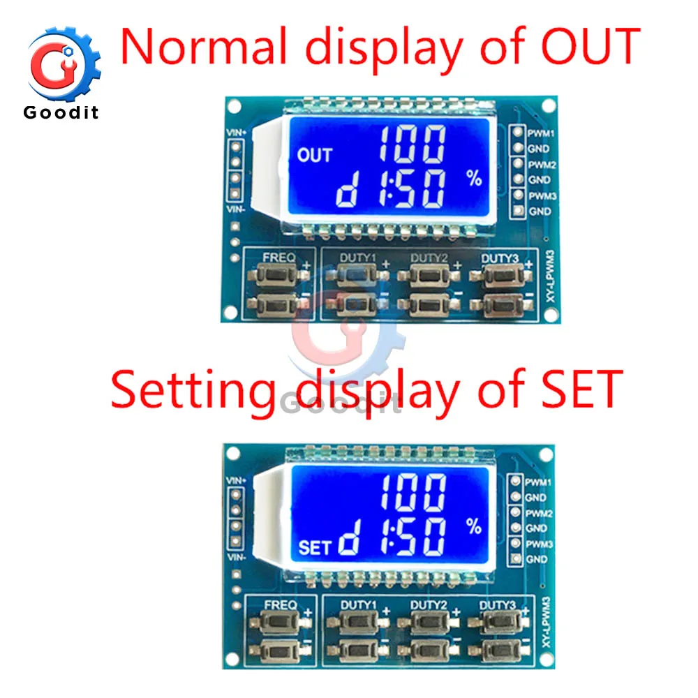 1Hz-150Khz Signal Generator PWM Pulse Frequency Duty Cycle Adjustable Module LCD Display 3.3V-30V PWM Board Module