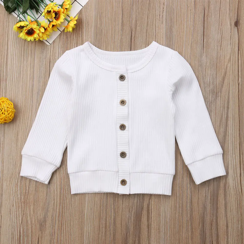 Autumn Winter Cardigan Baby Girl Boy Clothes Newborn Infant Kids Long Sleeves Knitted Sweater Coat Button Tops