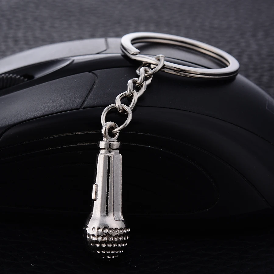 10PCS Microphone Keychain Charms Car Key Ring Holder Alloy Keyfobs For Keys Bag Keyring Creative Jewelry Accessories Gift J037