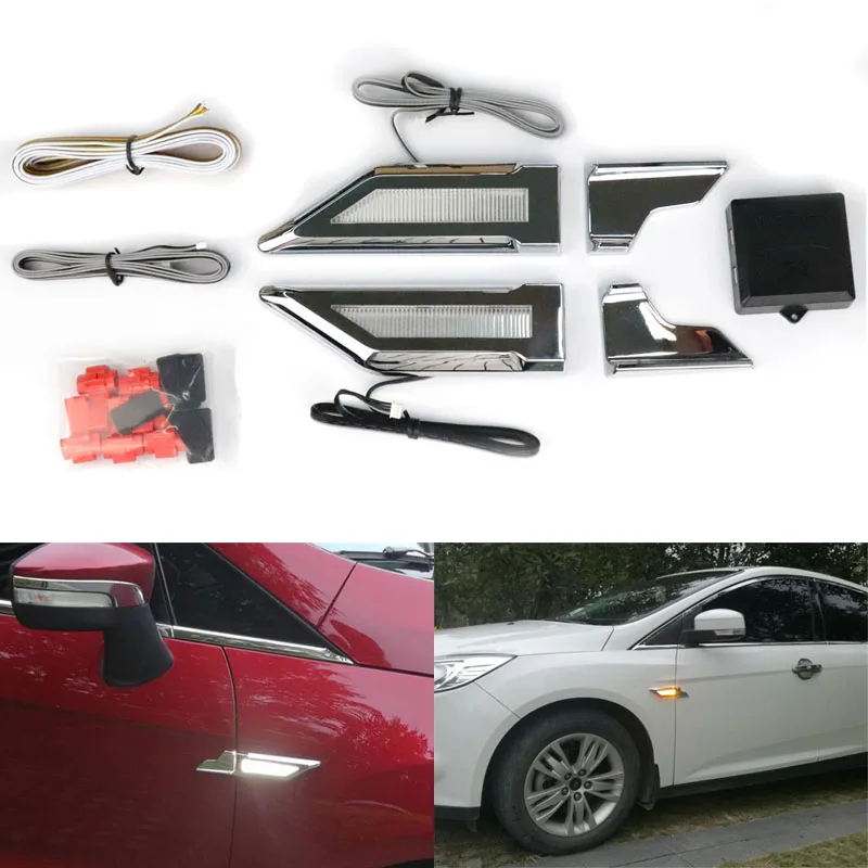 New tec daytime running light turn signal light reverse light 3 function combine leaf side light polular for car DIY 12V