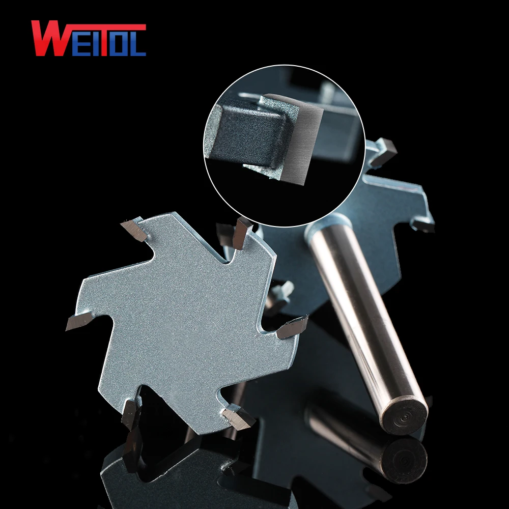 Weitol 1pcs 1/2 inch 6T woodworking router bit tungsten carbide lengthen T type cutter wood carving tools milling cutter