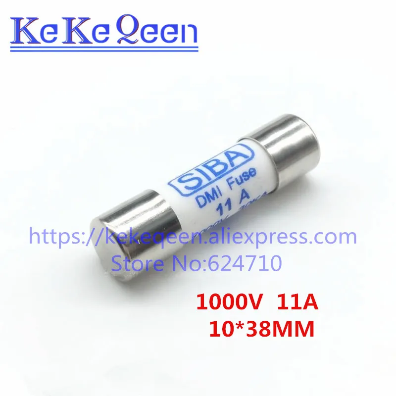 10pcs/lot 10mmx38mm 10*38MM 11Amp 11A 1000V SIBA Ceramic Fuse 10x38mm 1KV Multimeter fuse tube