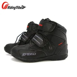 Motorcycle Boots Men Microfiber Leather Shoes Moto Bike SPEED Racing Boots Motorbike Motocross Street Shoes