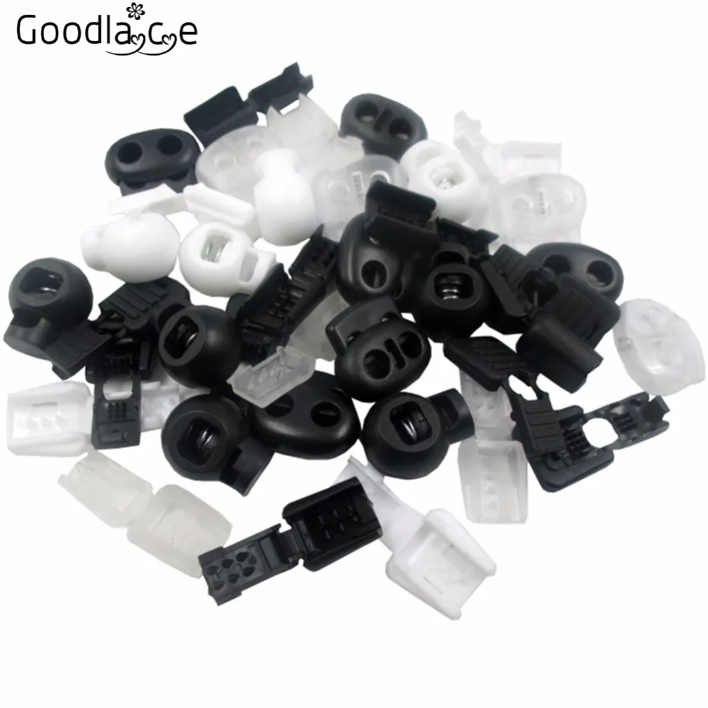 1 Set of Shoelace Lace Cord Stopper Pump Lock Aglets Plastic Different Types Colors