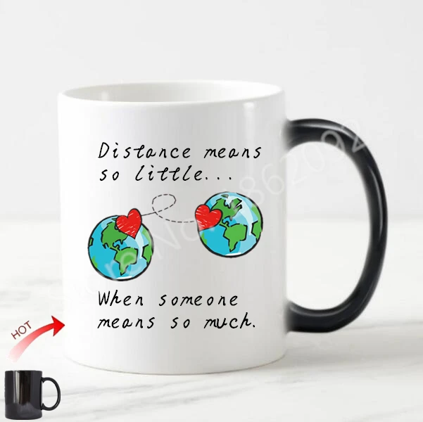 Chic Long Distance Relationship Magic Mug Love Valentine Anniversary Gifts Heat Color Change Cups Creative Girlfriend Boyfriend