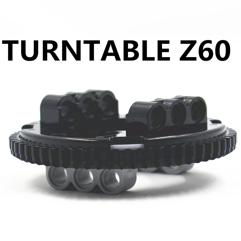Self-Locking Brick MOC Building Blocks Technical Parts 2pcs Technical TURNTABLE Z60 compatible with Lego 18938+18939 for Toy