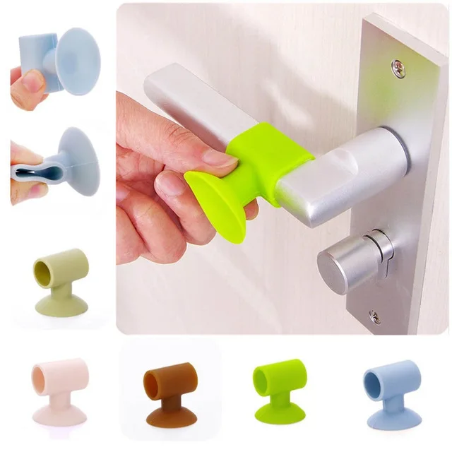 1PCS Baby Safety Door Knob Silencer Crash Pad Wall Protectors Silicone Door Stopper Anti Collision Stop Products 4 Colors