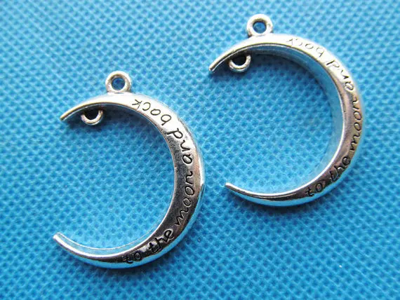 Free Shipping 100pcs Antique Silver tone Love Moon Connector Pendant Charm/Finding DIY Accessory Jewellery Making