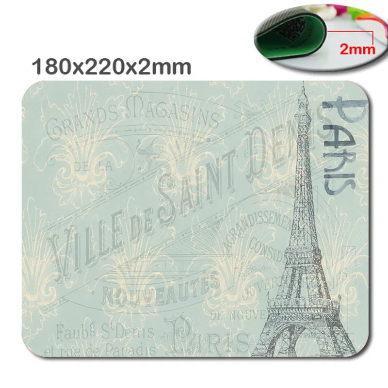 Eiffel Tower Love Paris Rectangle Mouse Pad  Personalized Custom Standard Oblong Mouse Pad Gaming Mousepad in 220mm*180mm*2mm