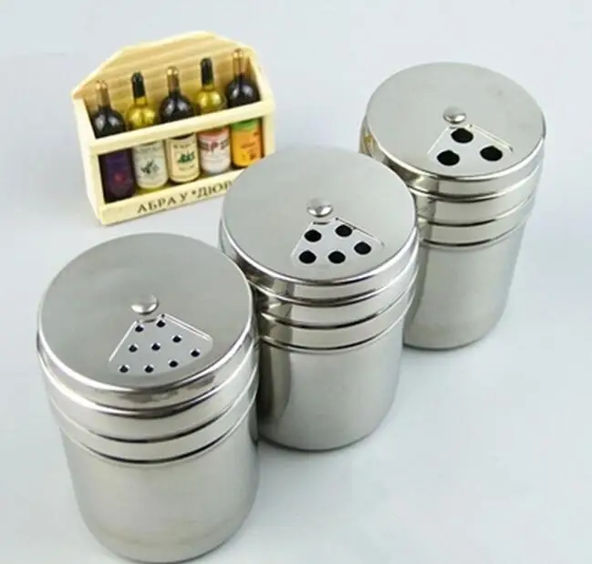 

Stainless steel Spice Shaker Jar Sugar Salt Pepper Herbs Toothpick Storage Bottle BBQ Spice Storage Bottle