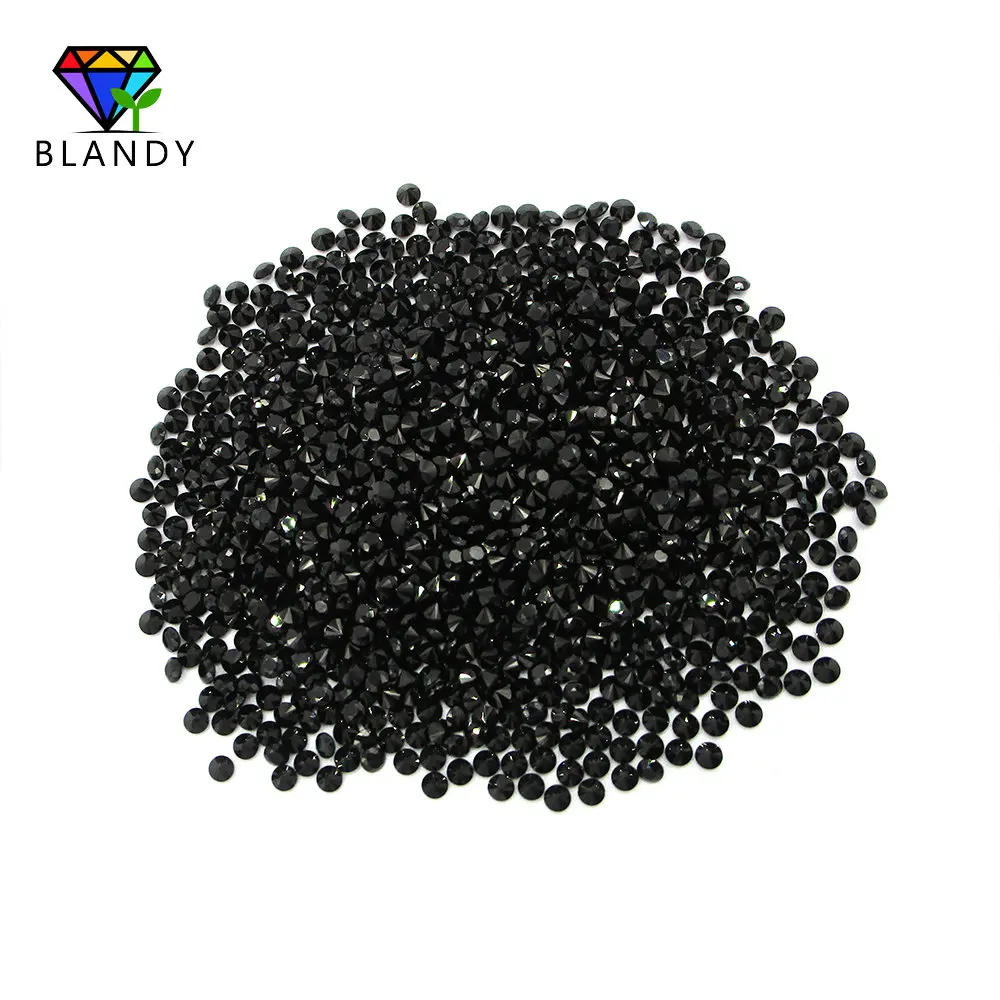 Free Shipping 5000pcs/lot 5A CZ Stone 0.8~5.0mm Round Black Cubic Zirconia Wholesale Synthetic Cubic Zircon Gems For Jewelry