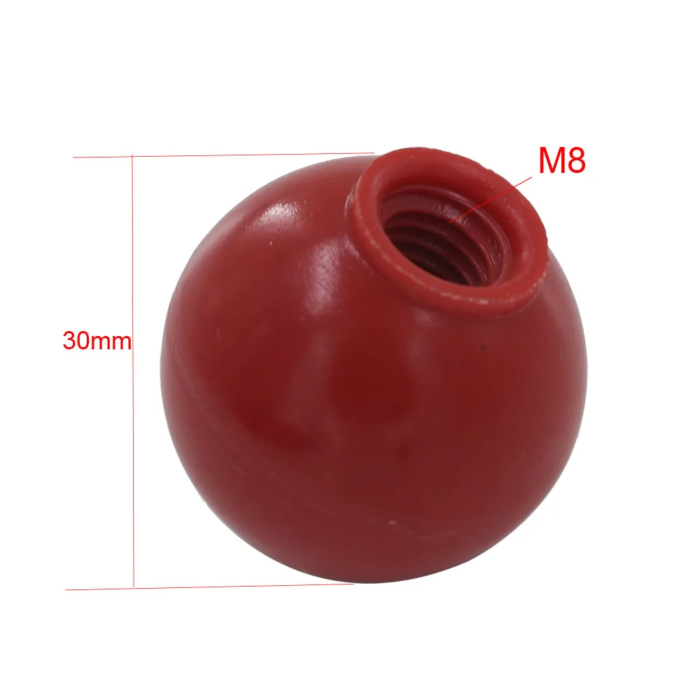 5pcs Red Bakelite Ball Knob M8 x 30mm Female Thread Ball Lever Knob M8 Thread 30mm Ball Diameter Round Ball Knob