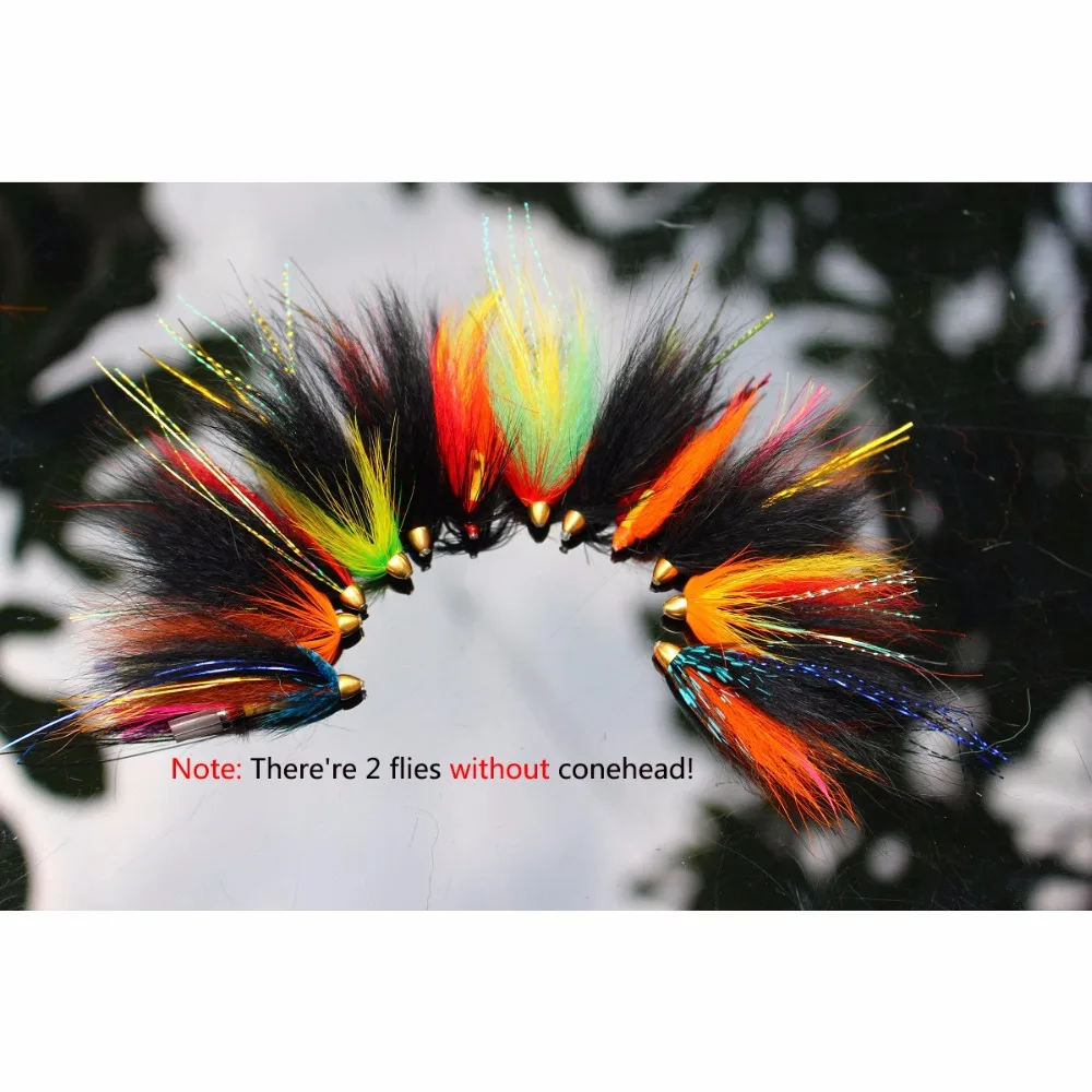 

Tigofly 12 pcs/lot Assorted Tube Fly Set For Salmon Trout Steelhead Fly Fishing Flies Lures Set