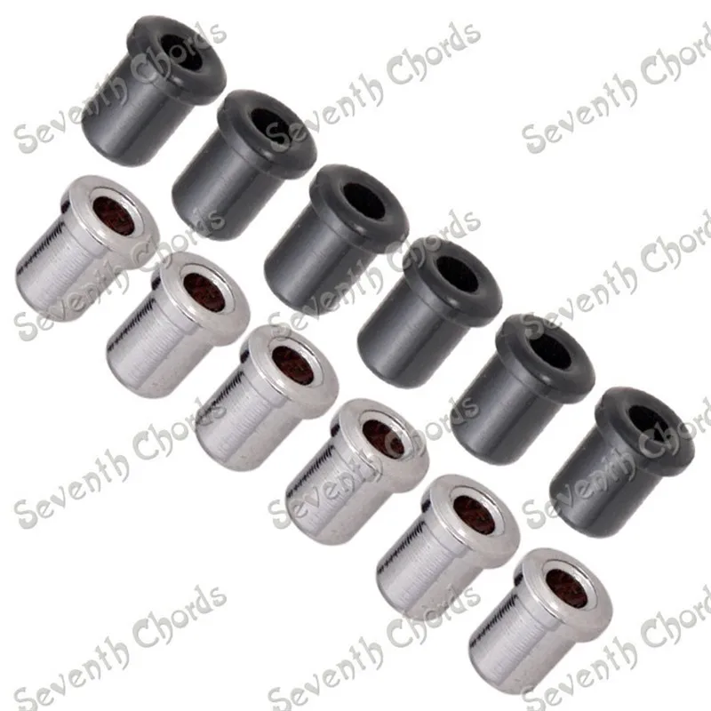 12 Pcs Electric Guitar String Thru Body Ferrules Bushing Guitar Bridge String Mounting Ferrules Bushing Guitar Accessories Parts