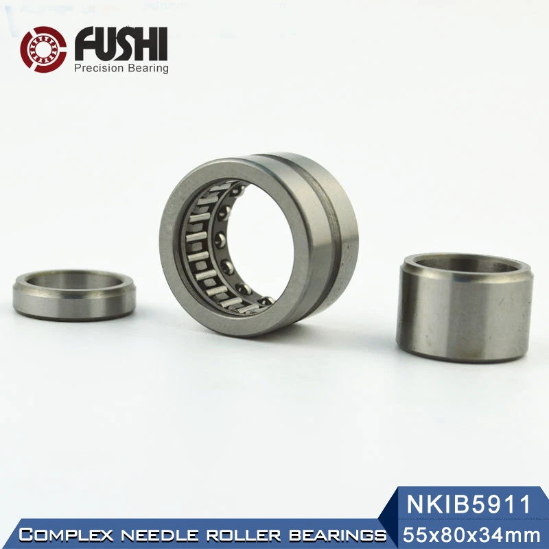 NKIB5911 Complex Bearings 55*80*34mm ( 1 PC) Needle Roller Angular Contact Ball Bearing NATB5911 NATB 5974911