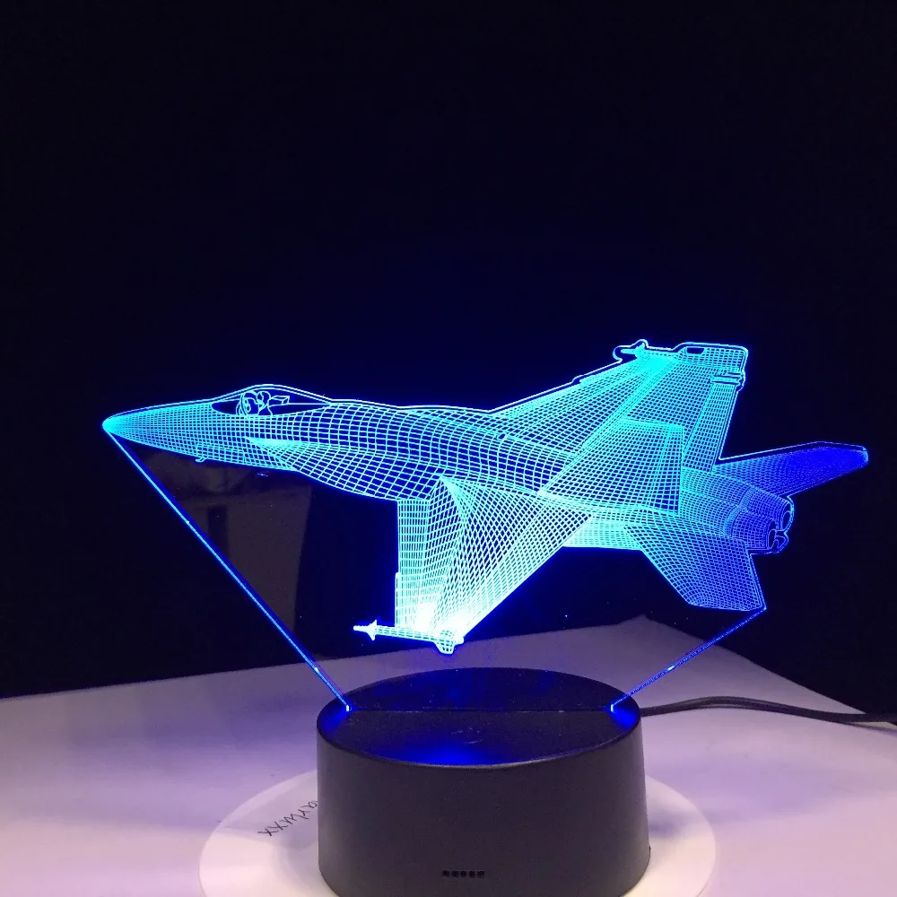 F/A-18 F16 Fighting Plane 3D Lamp light Fighter Jet Kit Remote Switch Small Night Light Colored lights Bedroom Table Lamp