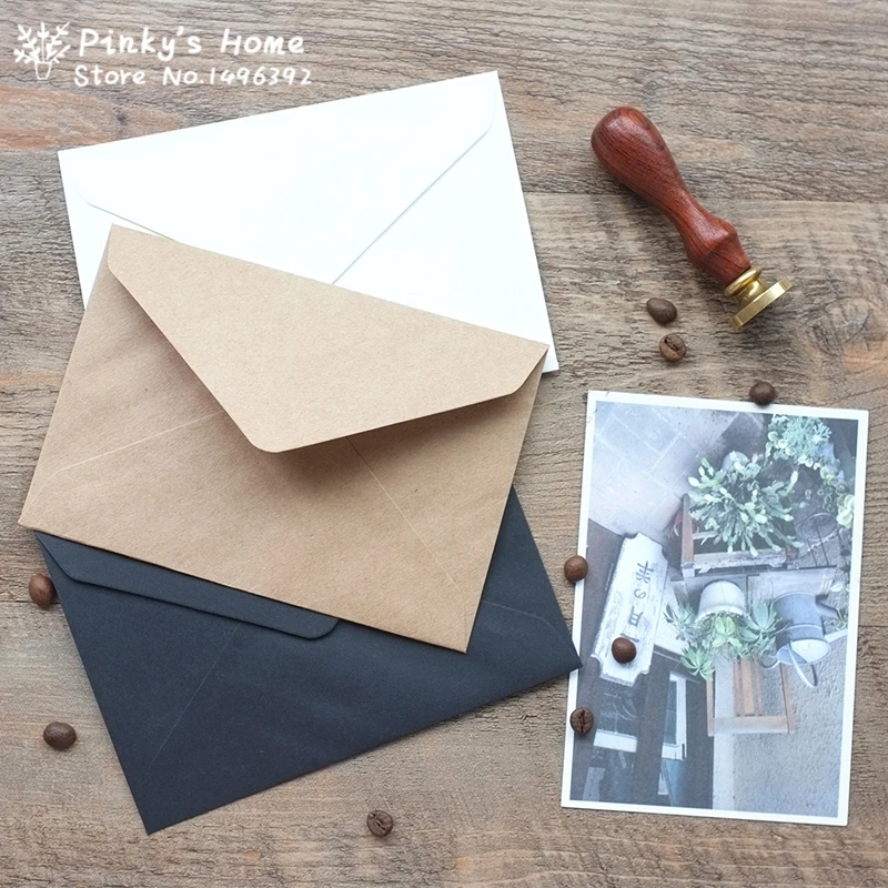 Enveloppes vierges en papier kraft rétro, pour scrapbooking vintage, cartes postales, 16.2x11.4cm, lot de 10 pièces