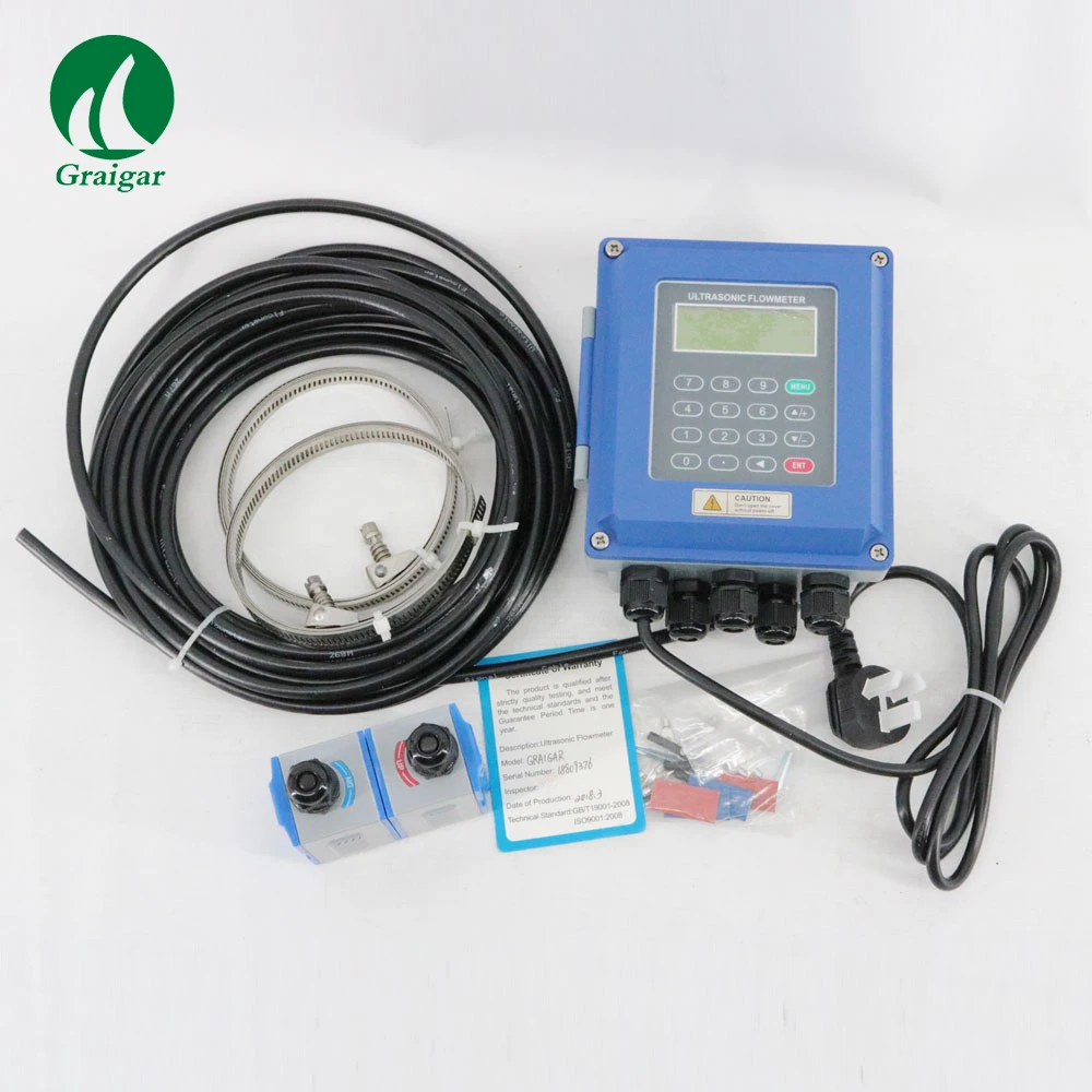 Wall Mounted Ultrasonic Flowmeter  TUF-2000B TM-1 with TM-1 Sensors