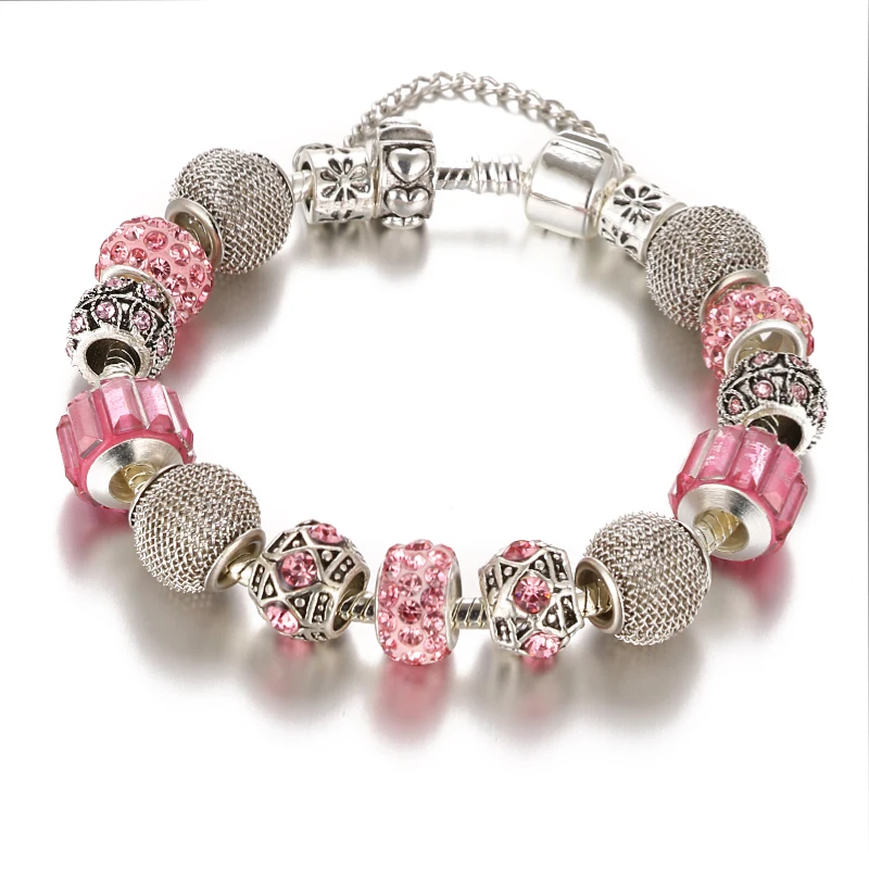 Emmaya Fashion Bracelet&Bangle Lovely Pink Murano Glass Beads Dragonfly Charm  Bracelet For Mon&Child Fashion Jewelry Gift