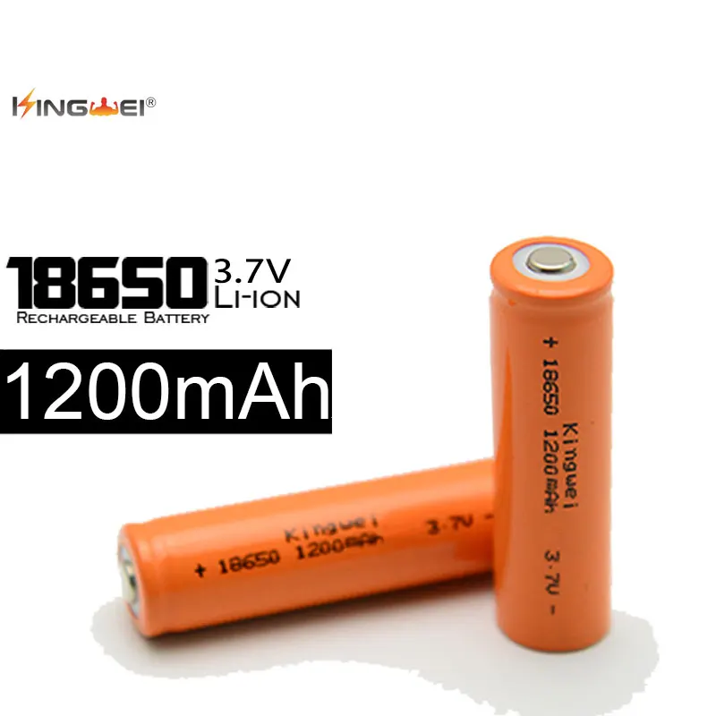 KingWei-batería recargable de iones de litio, 2018, 18650 mah, 1200 v, color Naranja, 3,7, novedad, 18650