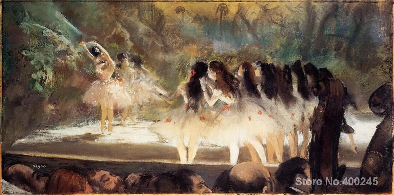 Handmade Edgar Degas Paintings Ballet at The Paris Opera Modern Art Figure Oil on Canvas Large Size High Quality