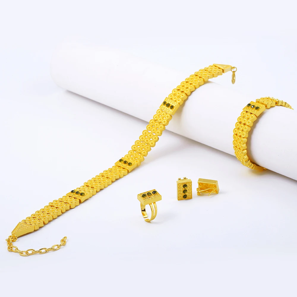 Ethlyn Choker Sets Ethiopian Eritrean Traditional Jewelry Accessories Gold Color Classic Bridal Wedding Sets S098