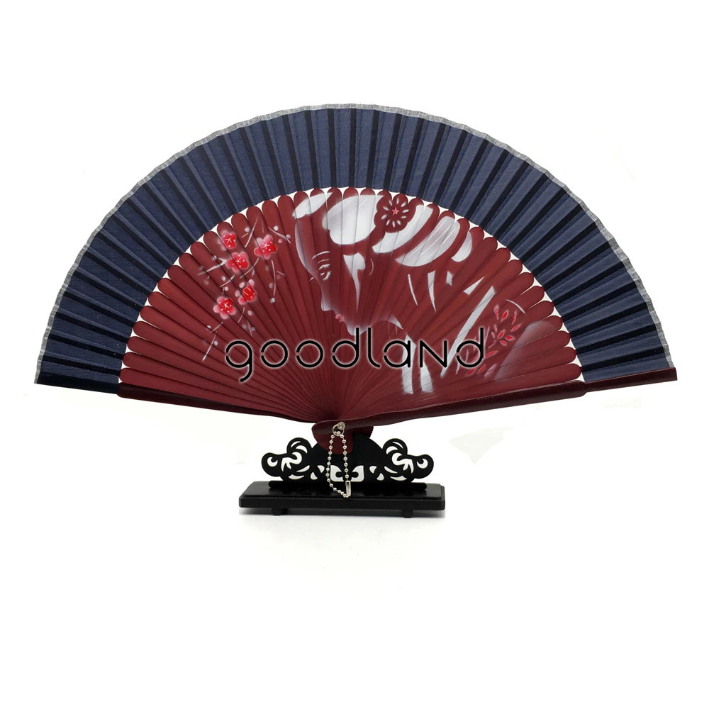 Wholesale Free Shipping 30pcs Random Mixed Color Spun Silk Cover Wine Red Bamboo Hand Fan Ribs Wedding Favors and Gifts