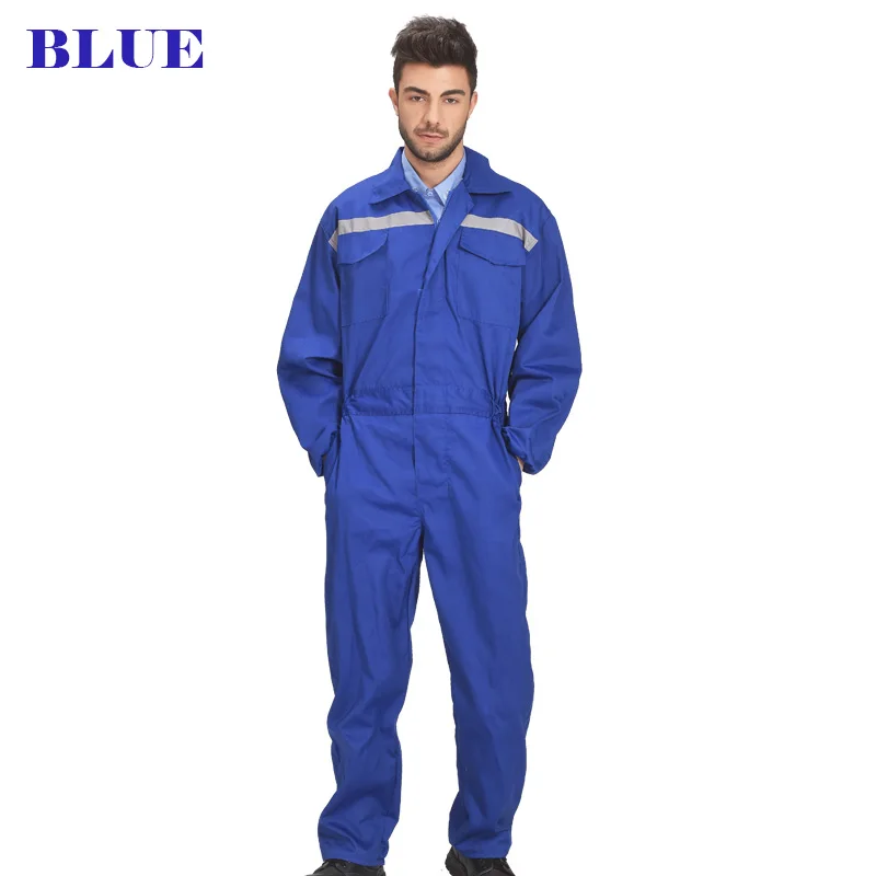 Pria Putih Oranye Biru Reflektif Workwear Kerja Bekerja Coverall Tali Melompat Tinggi Visibilitas Pakaian Kerja Overall Gratis Posting