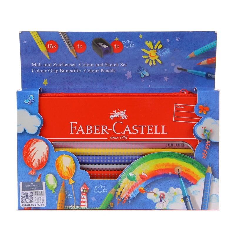 FABER CASTELL Characteristic triangular thick bar water soluble color pencil art painting  watercolor pencil