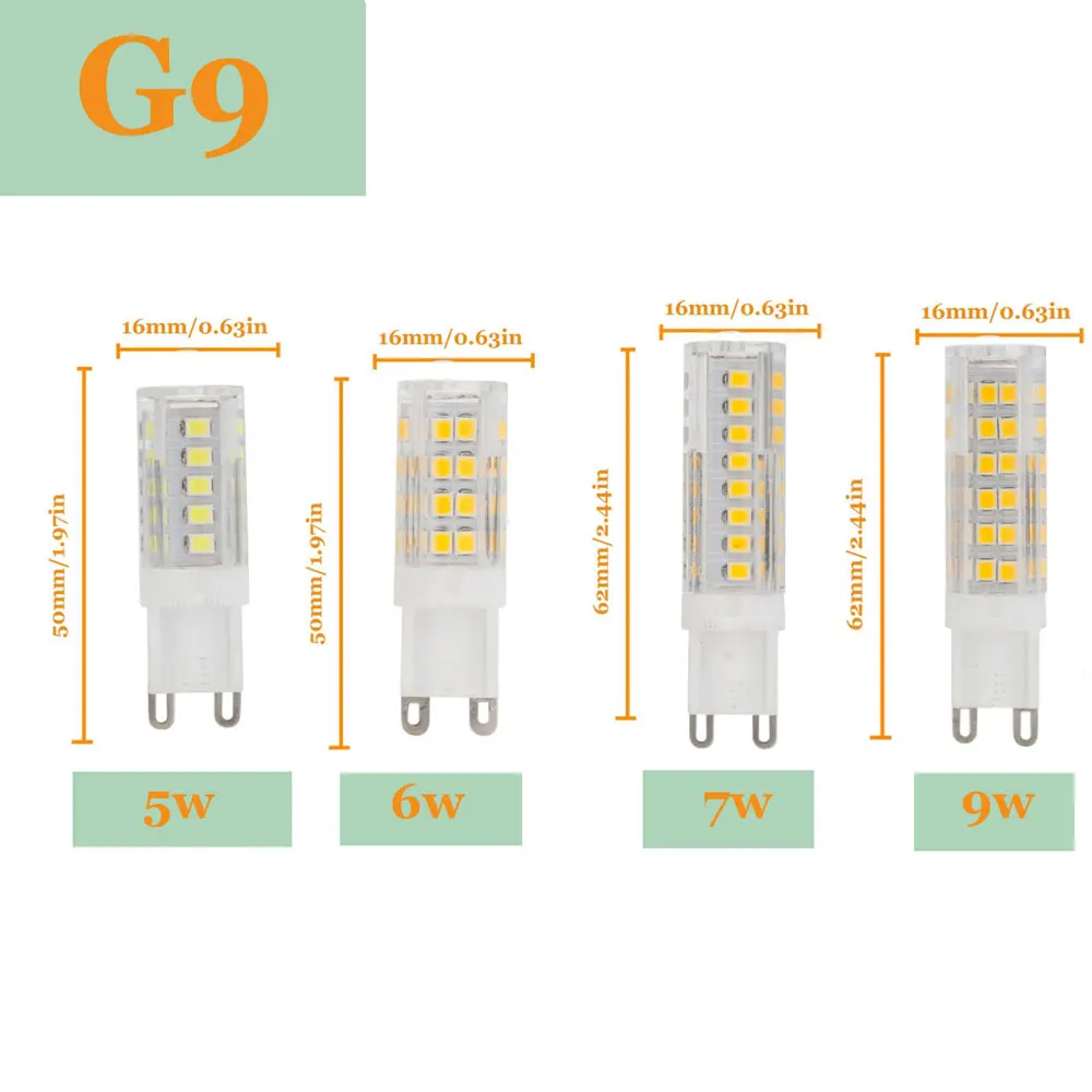 E14 G4 G9 LED لمبة السيراميك 2835SMD 5 واط 6 واط 7 واط 9 واط لمبة ليد على شكل ذرة أضواء استبدال الهالوجين 30 واط 40 واط 50 واط 60 واط الثريا ضوء 220 فولت