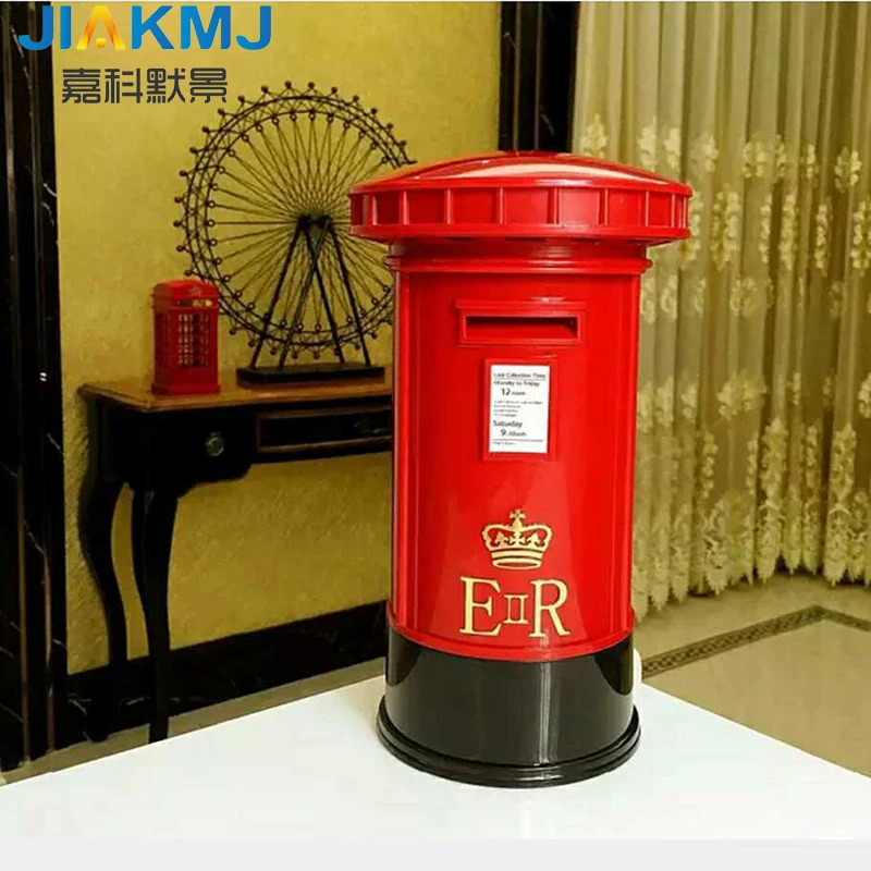 Creative personality, retro post box lamp, charging desk lamp, touch touch, dimming LED light, deposit box, large code deposit