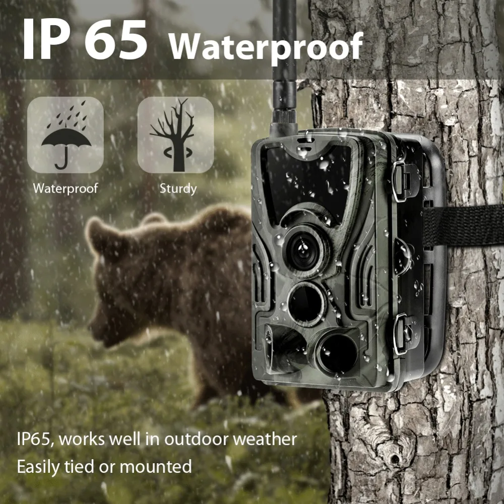 2G MMS SMS  SMTP Trail Wildlife Camera 20MP 1080P Night Vision Cellular Mobile Hunting Cameras HC801M Wireless Photo Trap